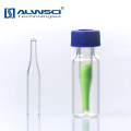 Flacon HPLC transparent pour laboratoire 250ul insert en verre conique 5,8 mm